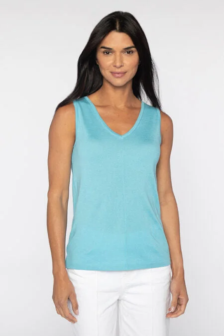 Kinross Cashmere Front to Back Tank flirty tank top