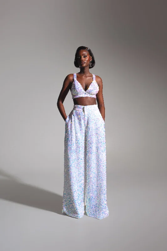 LIZA Sequin Pants in PEARL Classic Bootcut Trousers