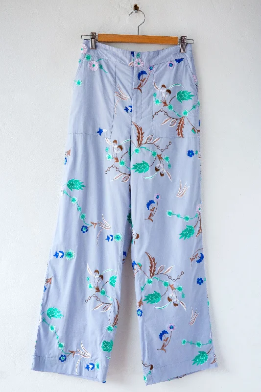Herbarium Emb Pant Comfortable Wide-Leg Pants
