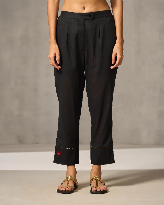 Novel Narrow Pants - Black Wide-Legged Palazzos