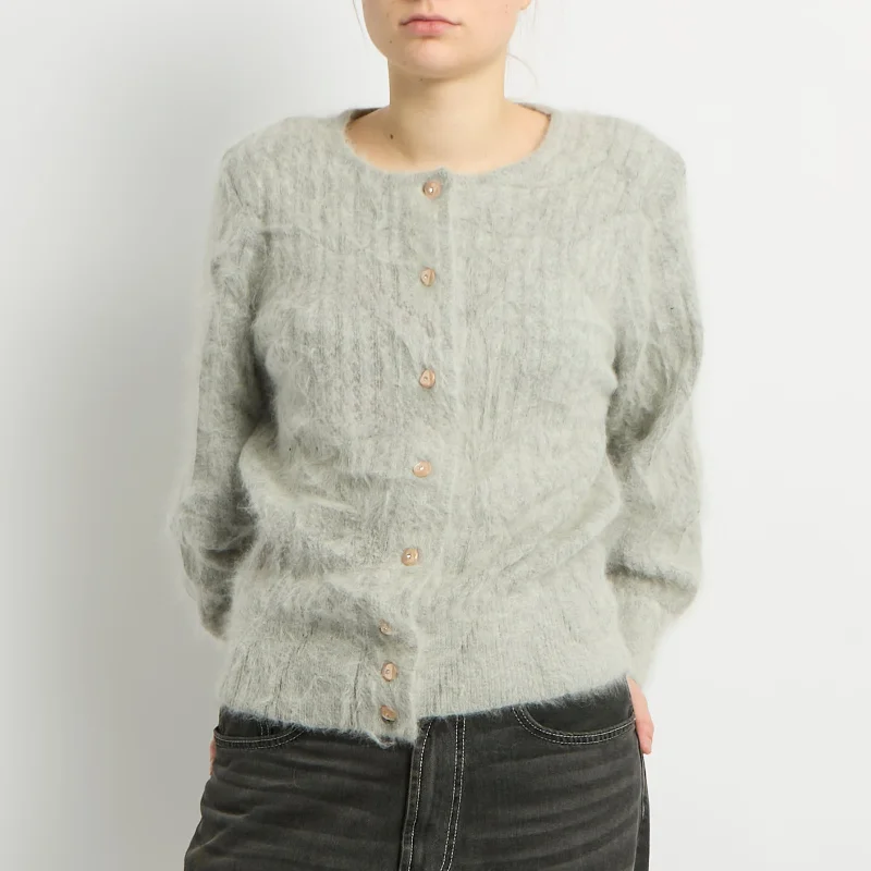 Soft Knitted Cardigan - UK 12 Toggled Drawstring Belted