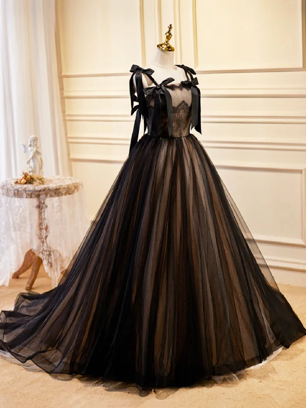 Black Tulle Lace Long Prom Dress, Black Evening Party Dress Tunics Review highly