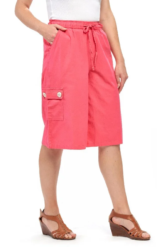 Women's 100% Calcutta Cotton Split Skirt Culottes in with Cargo Pockets velvet skirt plush