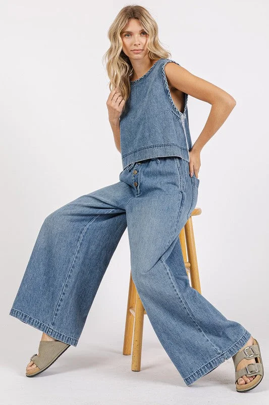 0544 Pants Comfy Zip-Up Pants