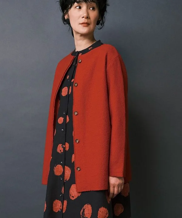 poca poca frizzy wool cardigan 24W454 Handmade Hand-knitted Hand-woven