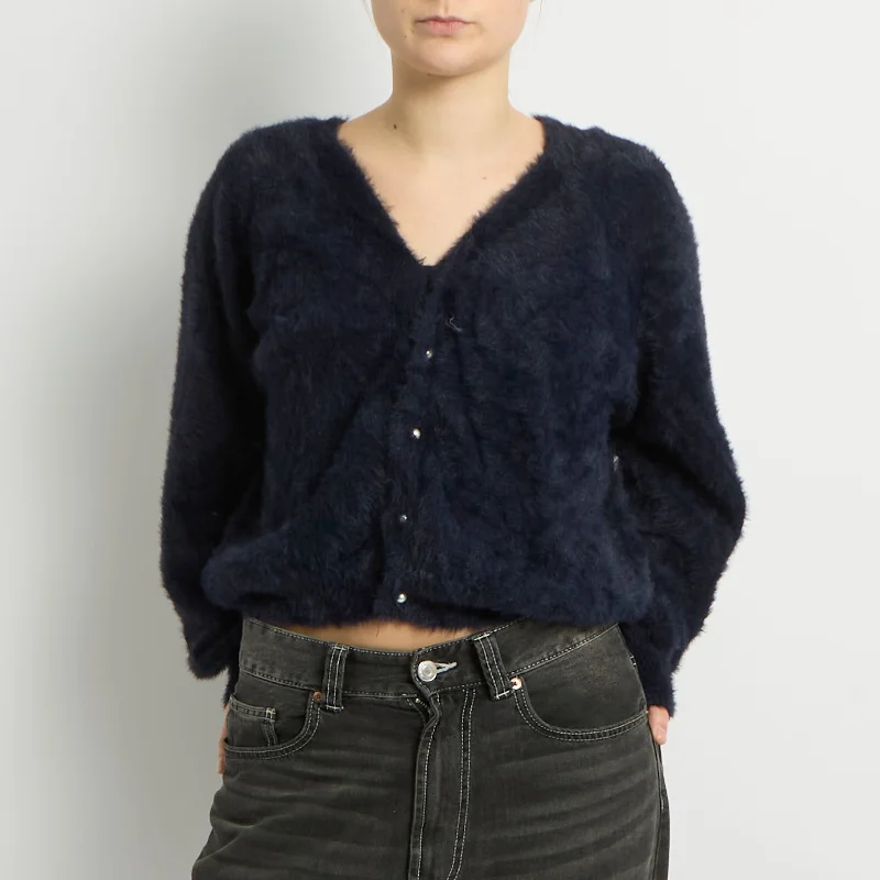 Soft Knitted Cardigan - UK 12 Zippered Buttoned Snapped