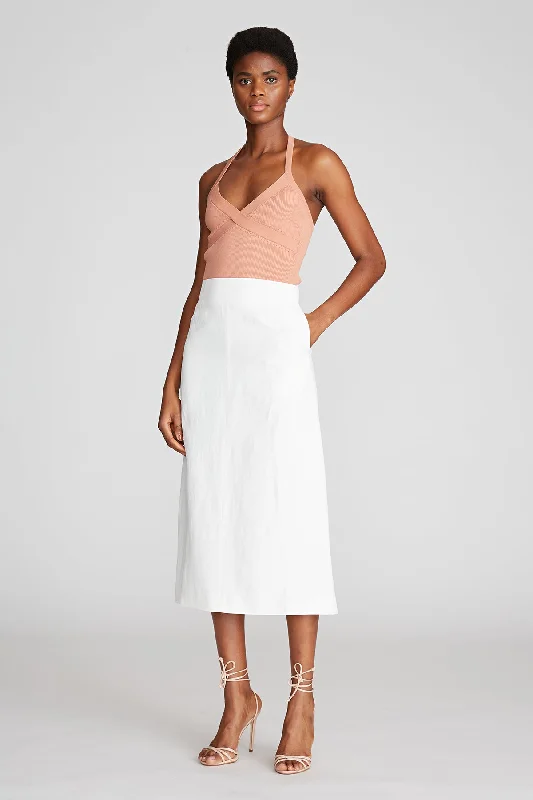 Evan Skirt In Viscose Linen pleated skirt texture