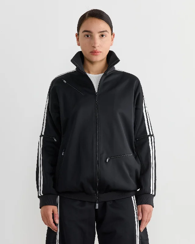 Active Knit Track Jacket in Navy Rayon Fabric Velvet Fabric Corduroy Fabric