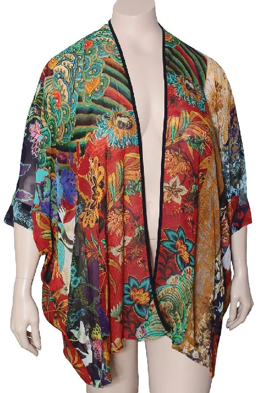 Dressori Silk Dolman Sleeve Jacket Wool Jacket Cashmere Jacket Tweed Jacket