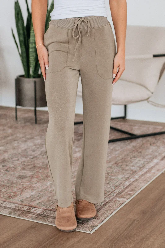 Farrah Lounge Pants - Mushroom Comfortable Denim Leggings