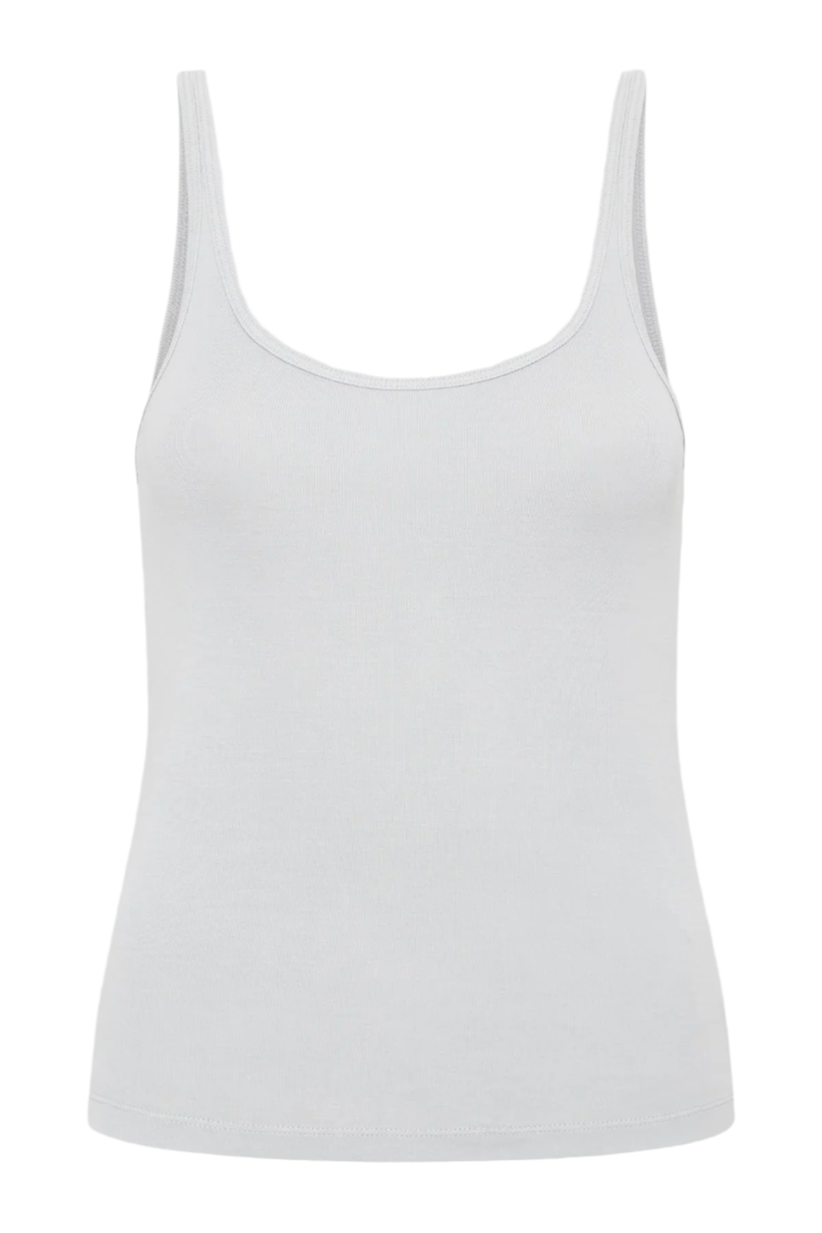Organic Cotton Slim Scoop Tank - Silver adorable tank top