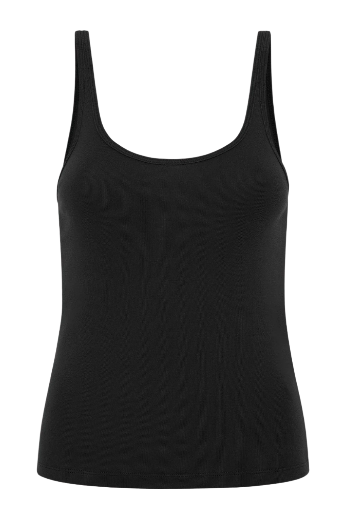 Organic Cotton Slim Scoop Tank - Jet Black cute tank top