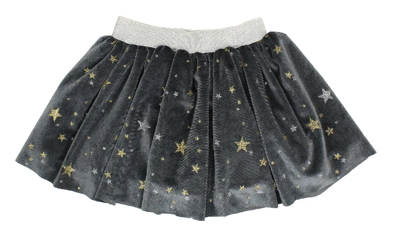 Popatu Baby Grey Skirt with Stars relaxed fit skirt