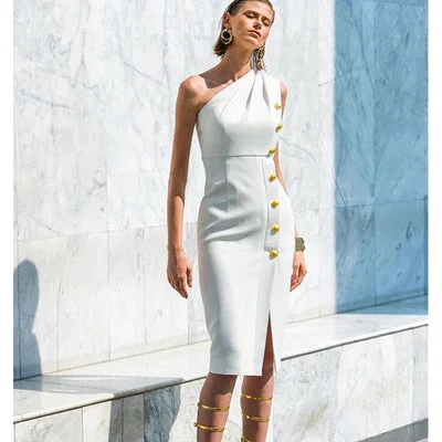 Women's Fashionable Seam Button Stretch Slim Fit Bandage Skirt cashmere skirt fine