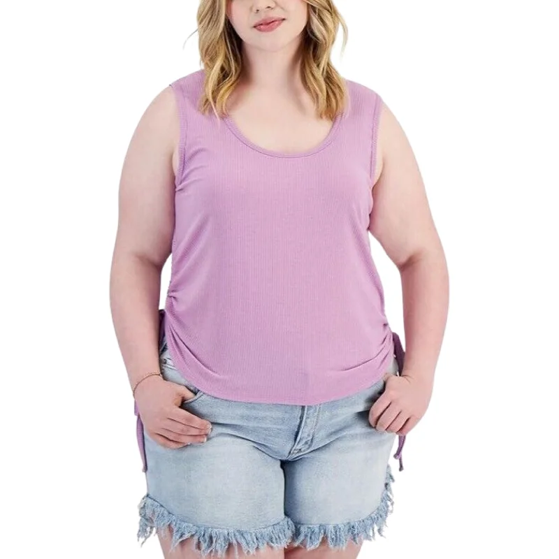 LOVE FIRE - Side Rushed Drawstring Tank top cutout tank top