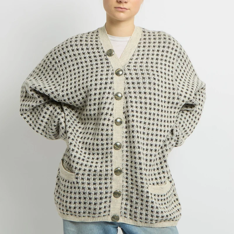 Long Knitted Cardigan - UK 14 Mesh Fabric Canvas Fabric Denim Fabric