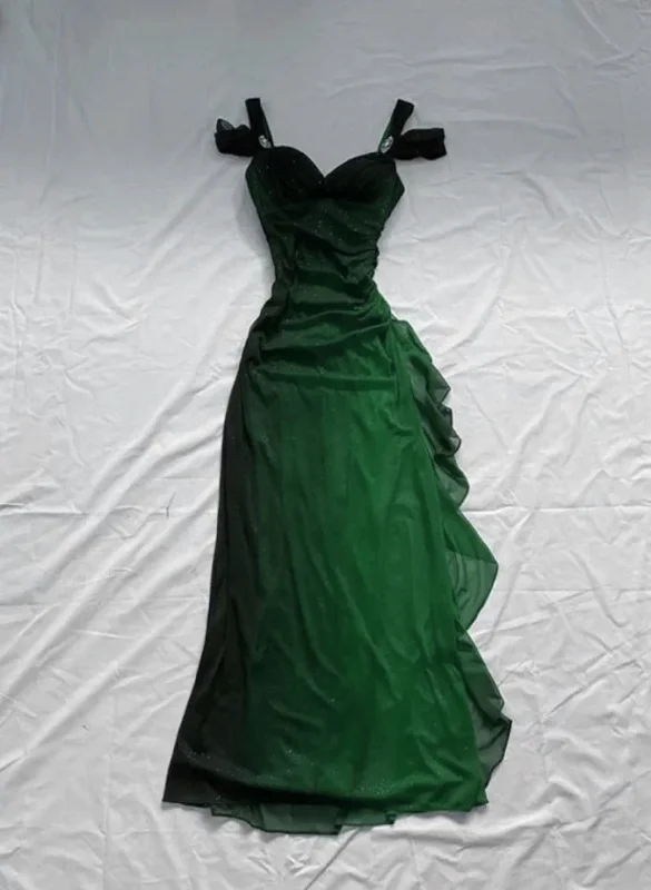 Green Chiffon Sweetheart Straps Long Party Dress, Green Prom Dress Chiffon Maxi Beach Green Chiffon Sweetheart Straps Long Party Dress, Green Prom Dress Chiffon Maxi Beach
