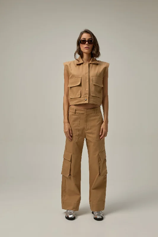 Utility Cargo Pant | Khaki Soft Stretch Pants