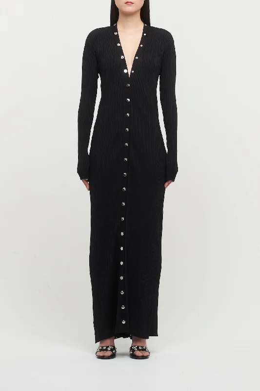 The Attico Black Viscose Cardigan Fitted Loose Oversized