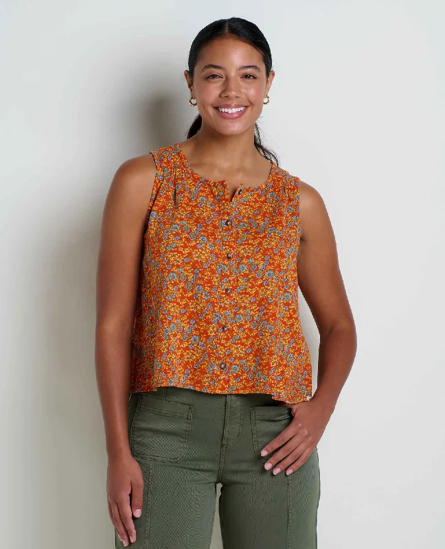 Manzana Button Front Tank tie dye tank