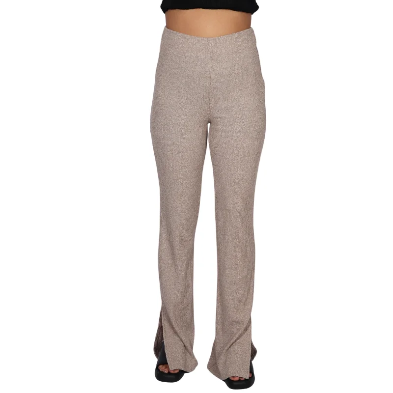 OXXO - High Rise Knitwear Pants with Cuff Detail Relaxed Linen Pants