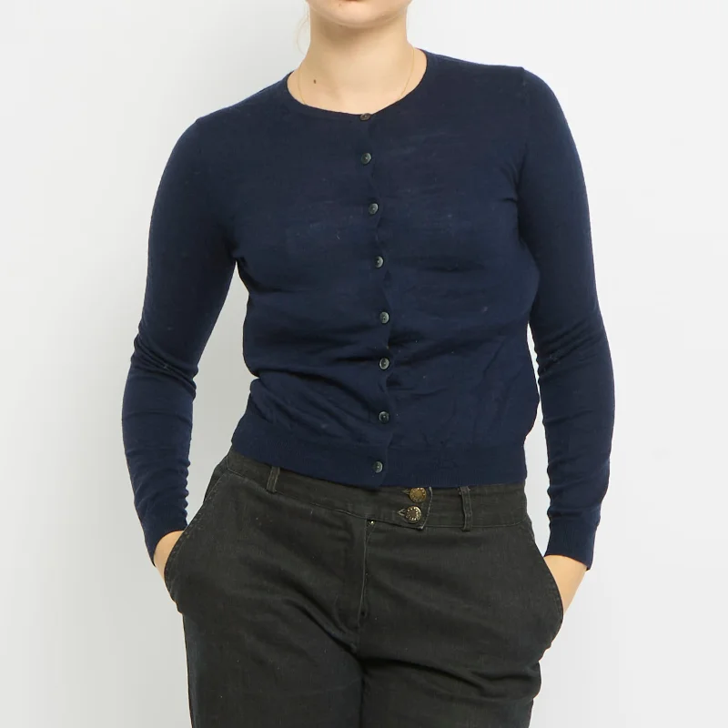 Round Neck Cardigan - UK 8 Stylish Fashionable Trendy