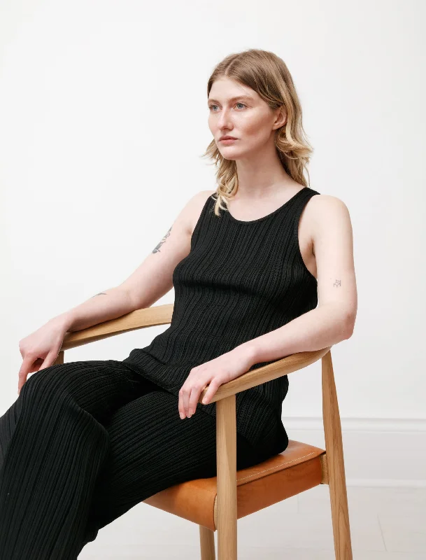Rib Knit Tank Top Black boho tank top