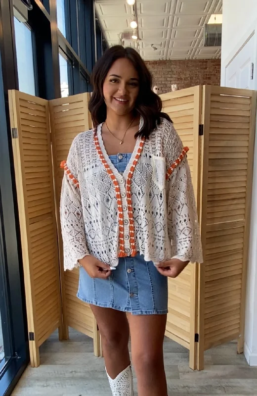Lacie Button Cardigan | Natural Bright Pastel Dark