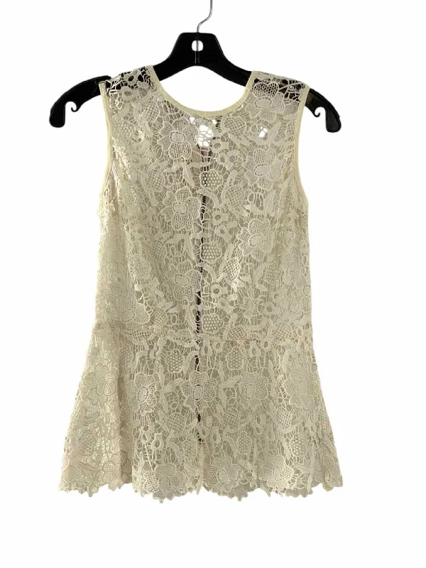 Cabi Size XS White Lace Tank Top relaxed fit tank