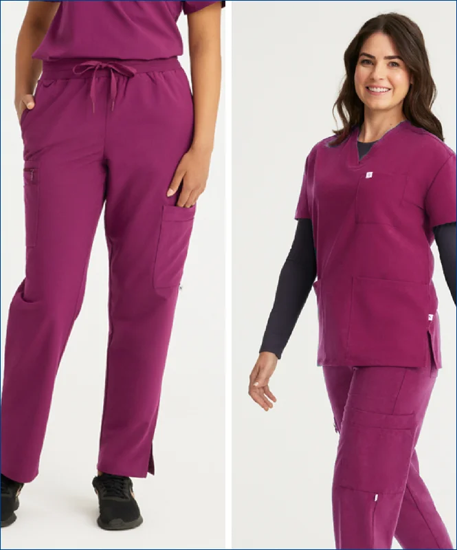 Womens Healthcare Essentials Bundle with Straight Leg Pants Comfortable Cargo Pants