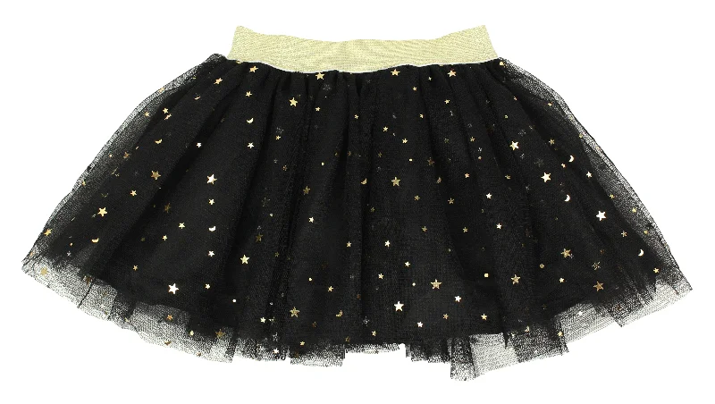 Little Girls Black Stars Skirt modal blend skirt