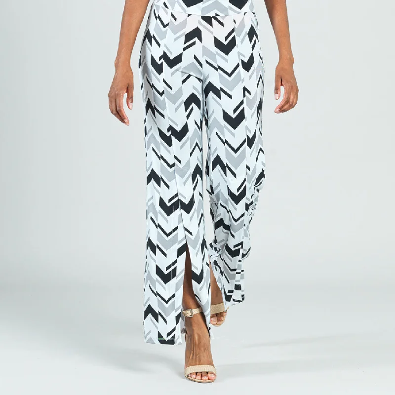 Kick Front High Slit Pant - Chevron Stripe - Final Sale! Comfortable Maternity Pants