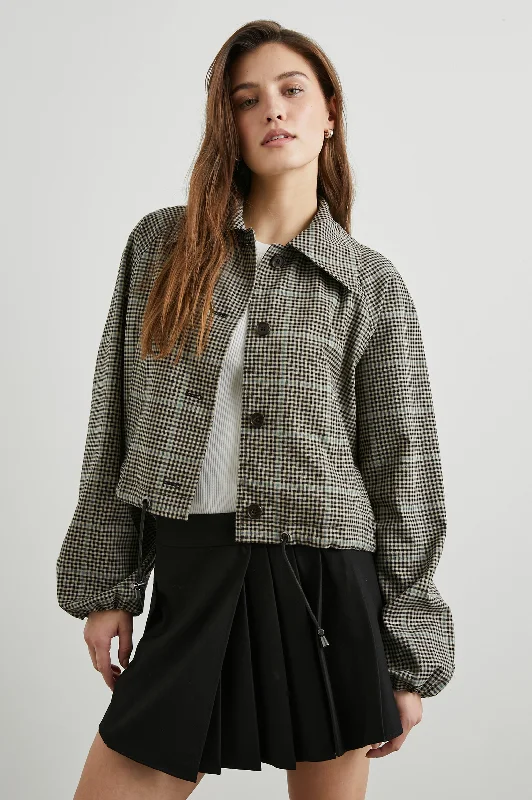 NORTH JACKET - TEAL MULTI CHECK Elasticated Jacket Padded Jacket Insulated Jacket