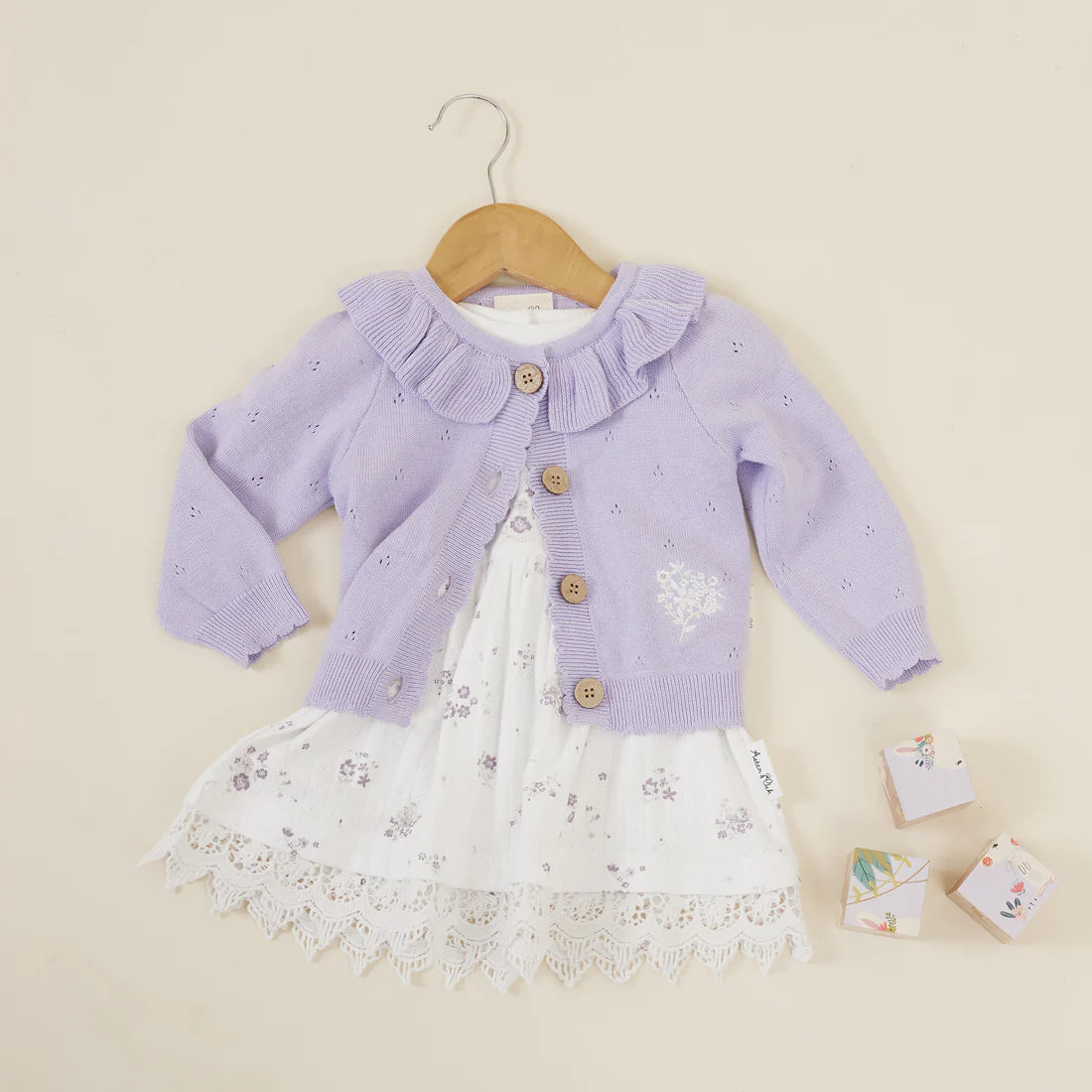 Lavender Pointelle Knit Cardigan Wool Cardigan Cotton Cardigan Cashmere Cardigan