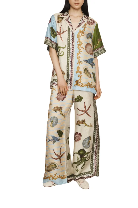 Bath House Silk Pant Classic Pleated Pants