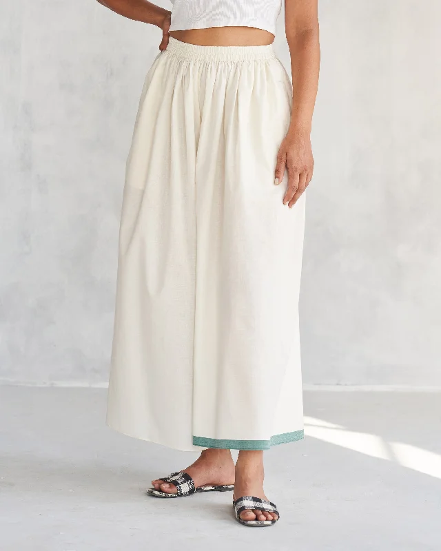 Shiro Hem Pants - Ivory Casual Sweatpants Style