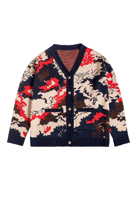 "ETERNAL SUNSHINE" JACQUARD CARDIGAN Silk Blend Satin Velvet
