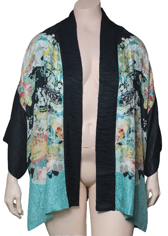 Dressori Printed Kimono Jacket Cotton Fabric Linen Fabric Terry Fabric