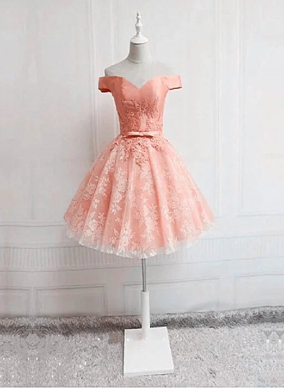 Cute Lovely Off Shoulder Tulle with Lace Party Dress, Prom Dress Tunics Designer luxury