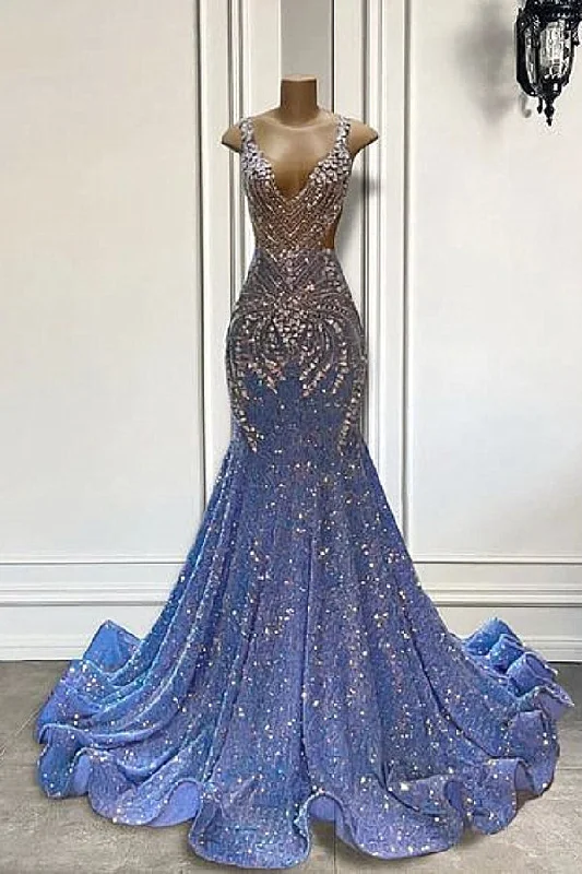 Sparkle Beaded Sequin Mermaid SIiver Beaded Prom Party Dresses Tunics Modern contemporary