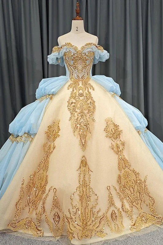 Princess Off-the-shoulder Quinceanera Dresses Beading Evening Party Dresses empire Waist empire