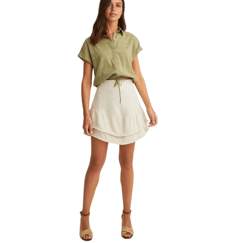 OXXO - Mini Skirt with Fringes satin skirt smooth