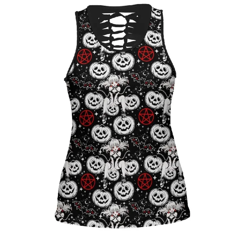 Women's Goth Aesthetic Hollow Out Tank Top bronze tank top