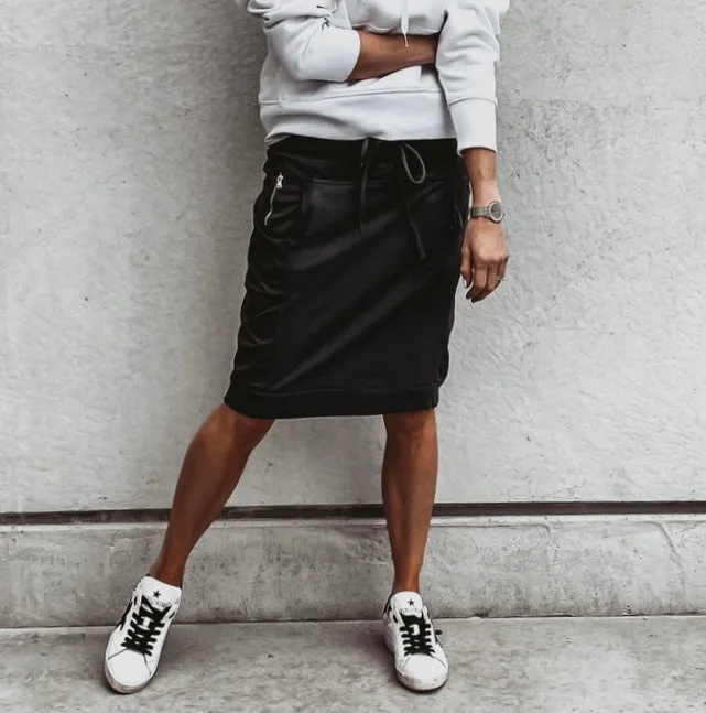 Black ULTIMATE jogger skirt cashmere skirt fine