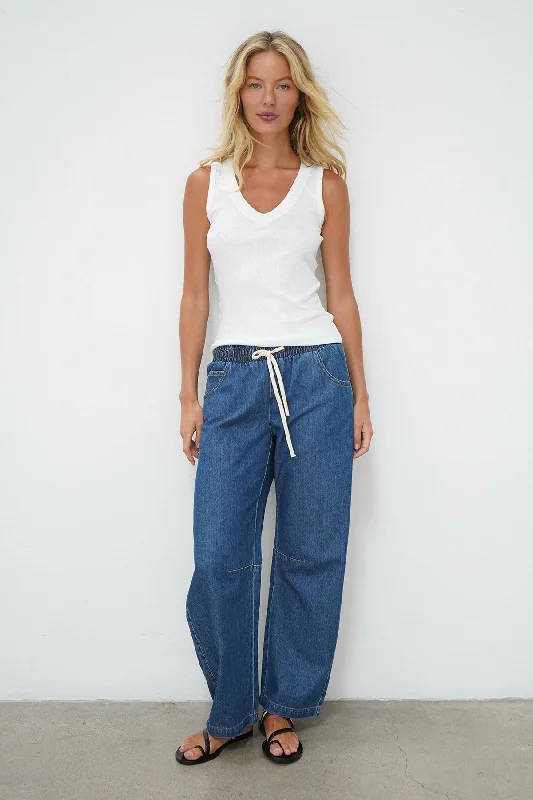 Lennon Pant - Soft Denim Classic Cropped Pants