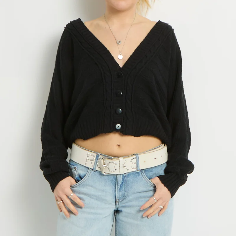 Chunky Knitted Cardigan - UK 12 Seamless Knitted Crochet