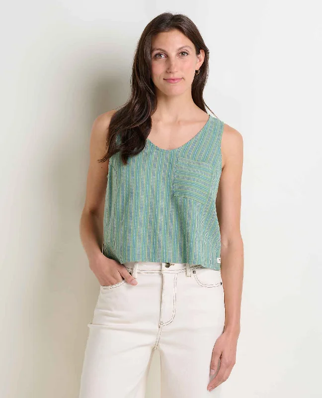Taj Hemp Button Back Tank II ribbed tank top