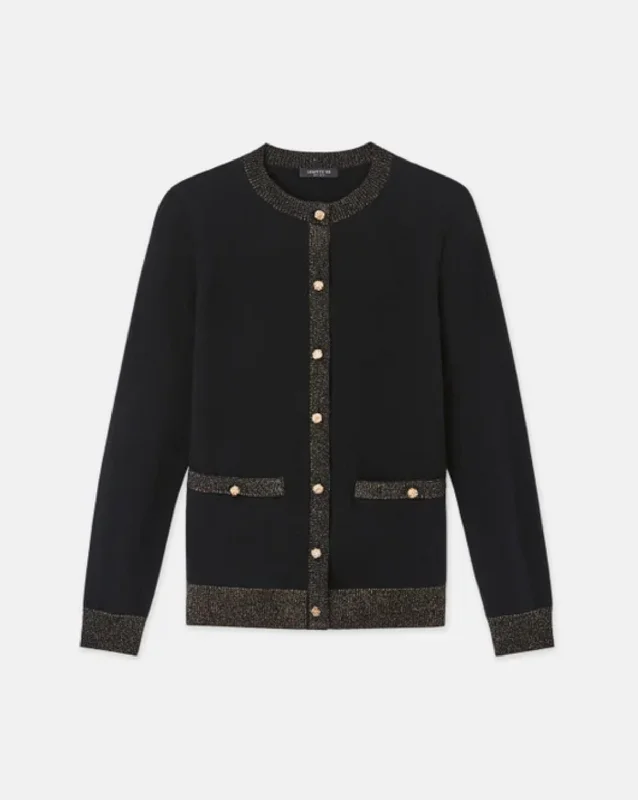 Cashmere Pocket Cardigan Print Jacquard Patchwork