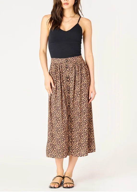Button Front Midi Skirt corduroy skirt durable