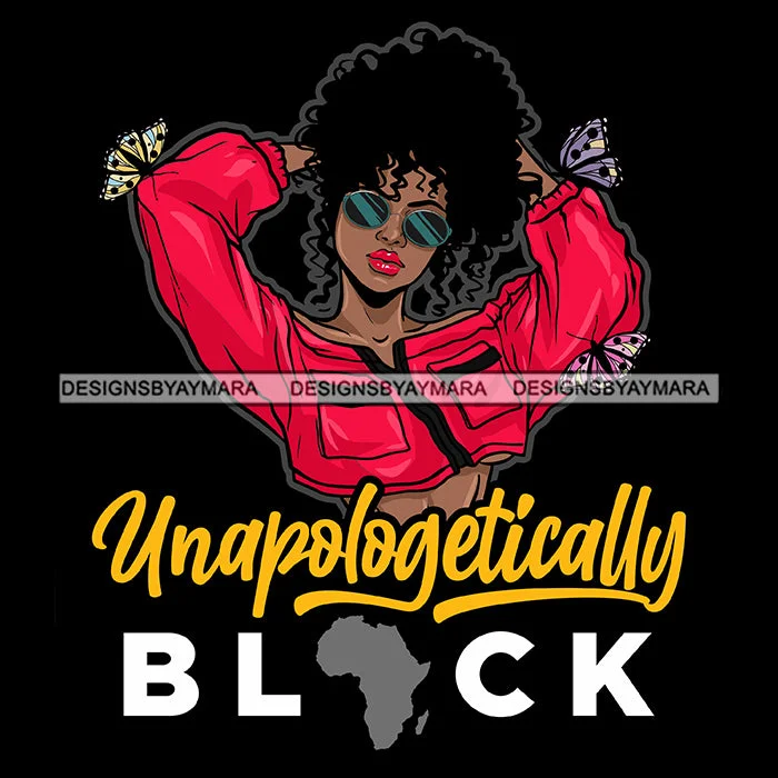 Unapologetically Black Woman In Red Jacket Curly Hair Sunglasses SVG Cutting Vector Files Artwork for Cricut Silhouette And More Lace Jacket Ribbed Jacket Sequined Jacket